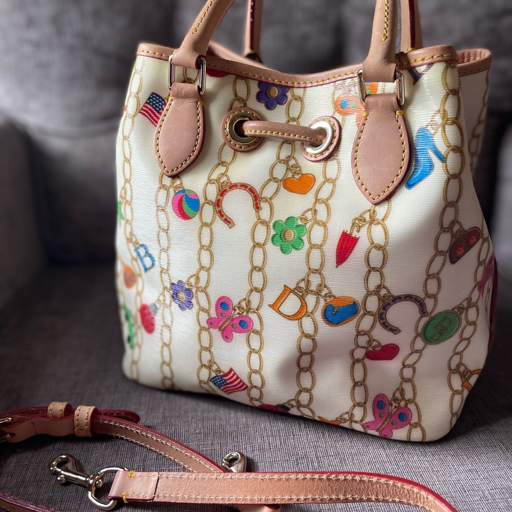 Dooney & Bourke Chain Pattern Drawstring Bucket B… - image 4